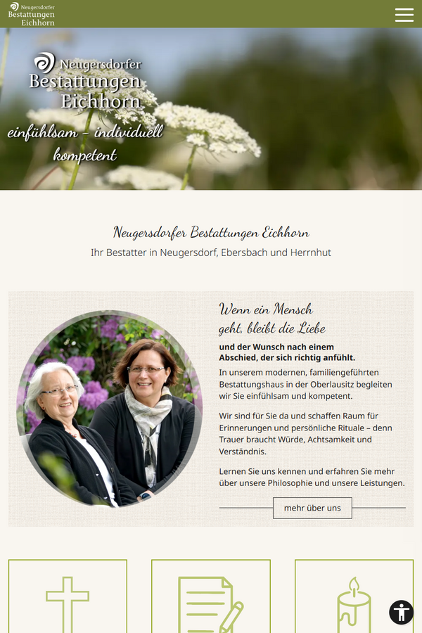 Screenshot der Website neugersdorfer.de in Tablet-Ansicht mit Startseite