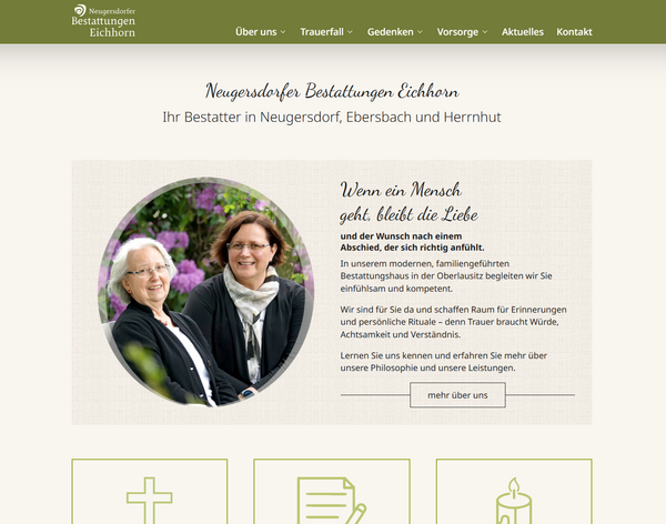 Screenshot der Website neugersdorfer.de in Desktop-Ansicht mit Startseite