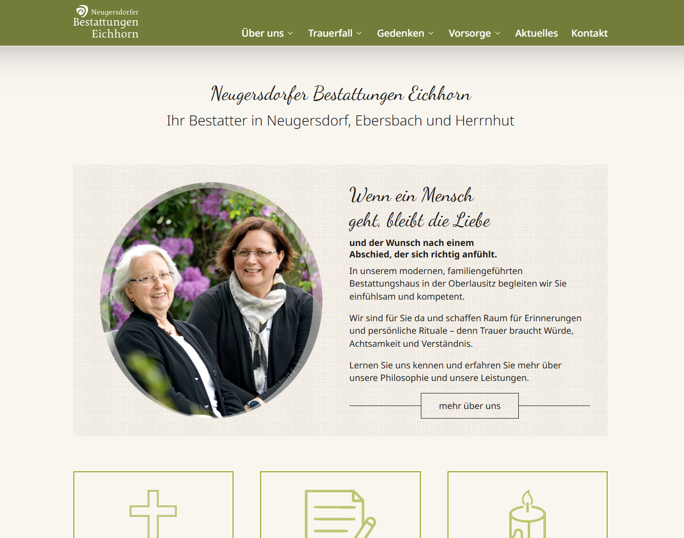 Screenshot der Website neugersdorfer.de in Desktop-Ansicht mit Startseite
