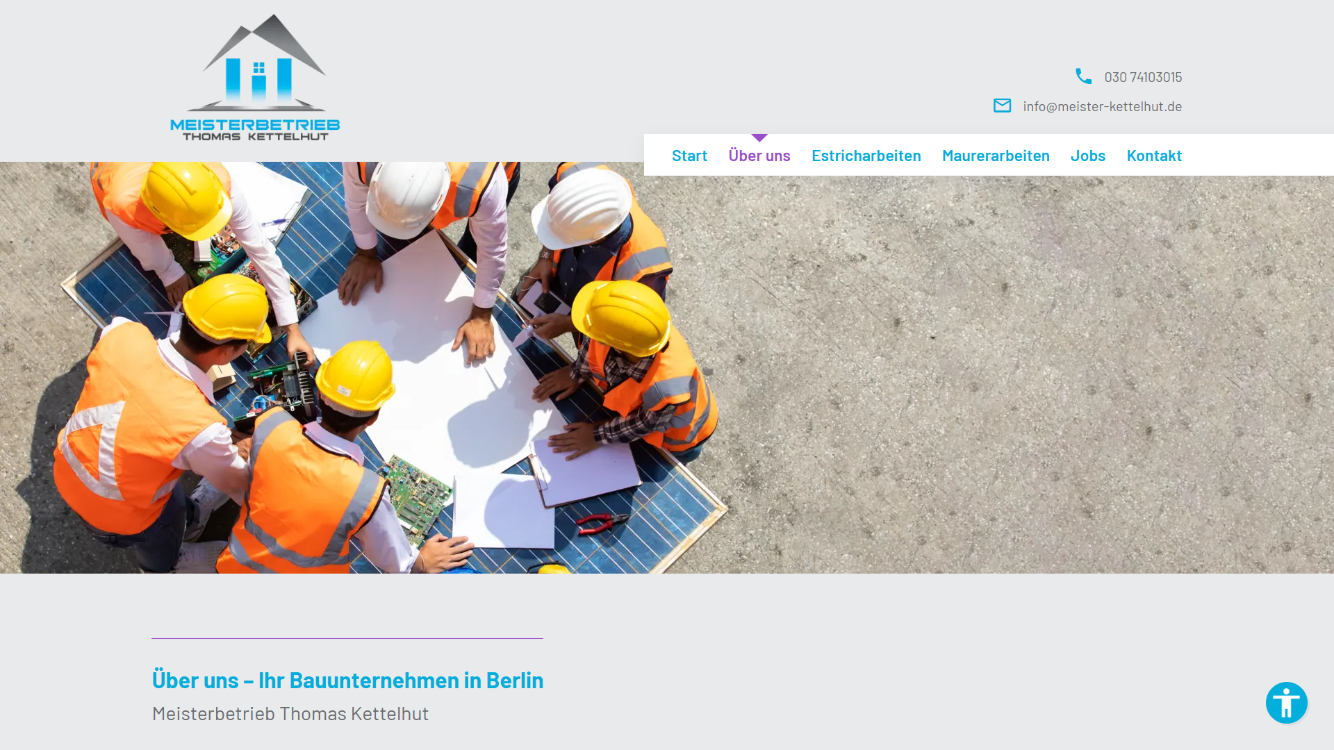 Screenshot der Über-uns-Seite von meister-kettelhut.de in Desktop-Ansicht