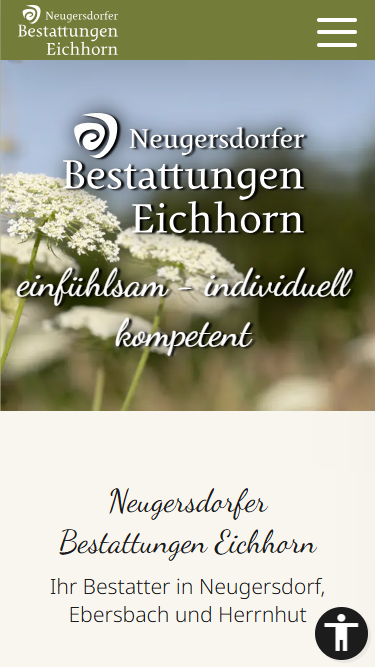 Screenshot der Website neugersdorfer.de in mobiler Ansicht auf Smartphone