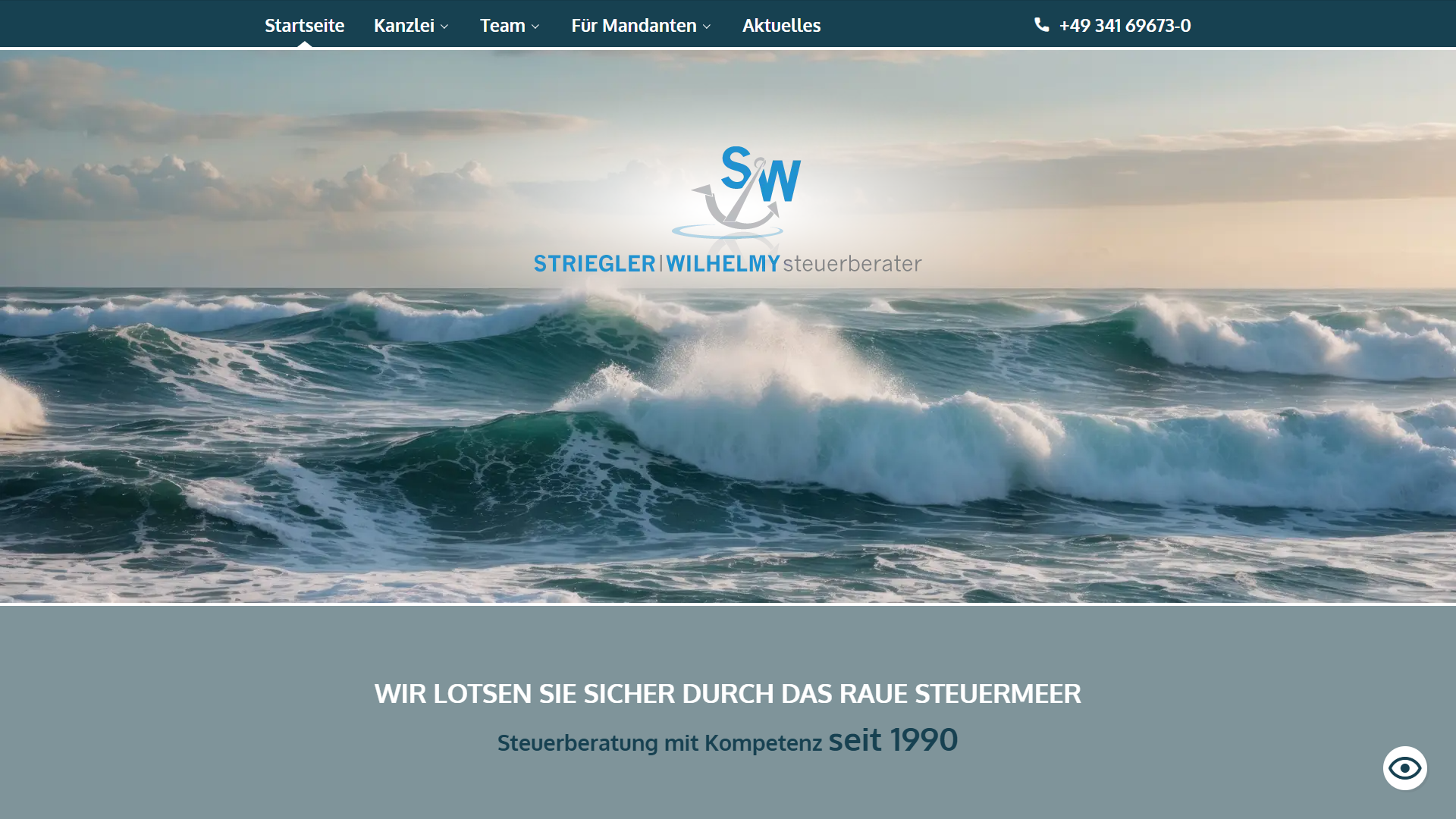Desktop-Ansicht der Striwi.de Website mit Projekten und Services