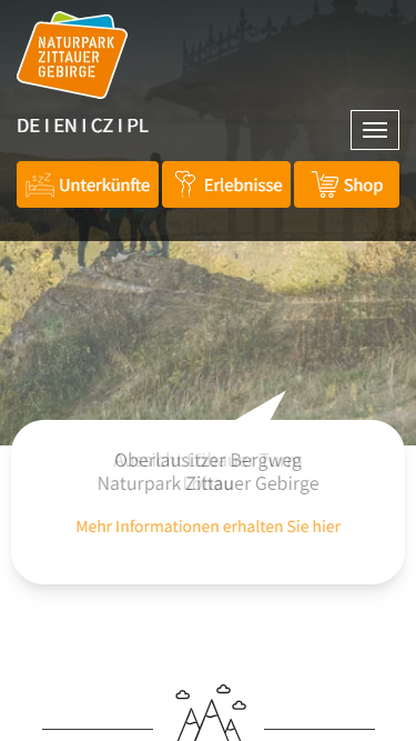 Ansicht Mobil: Webseite für Tourismus & Freizeit - Zittauer Gebirge